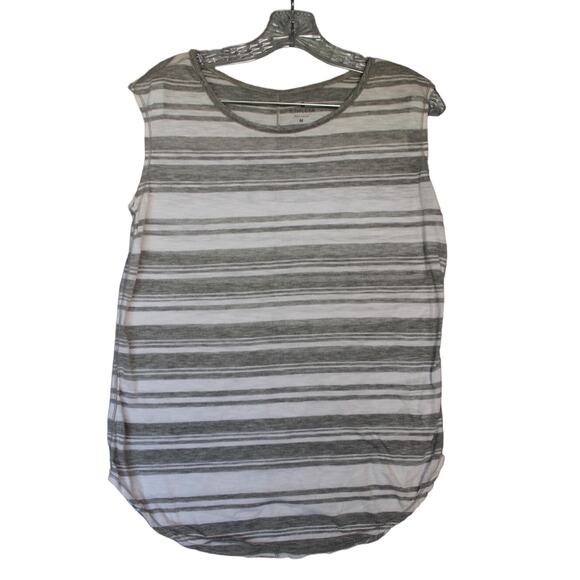 Athleta Womens Size Medium‎ Gray Striped Tank Top - Picture 1 of 7